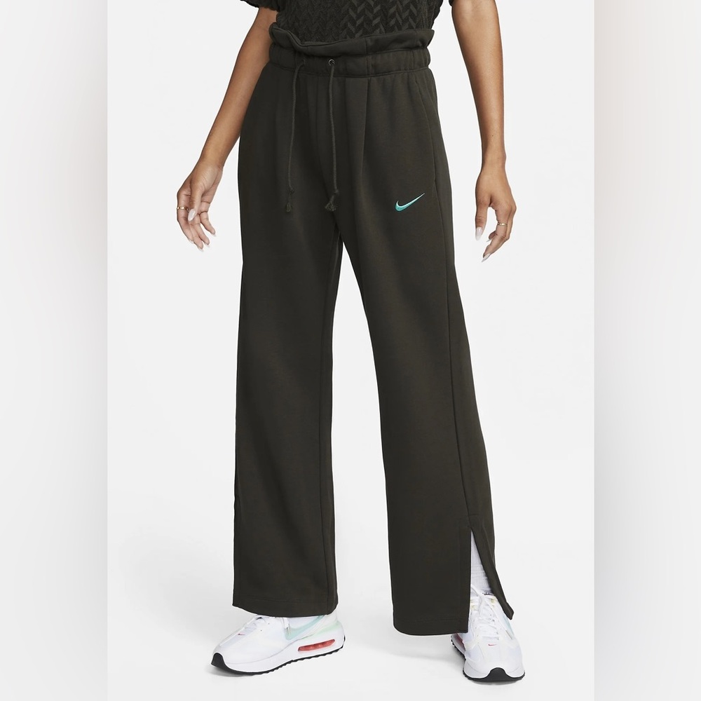 Nike Olive Green Wide-Leg Trousers